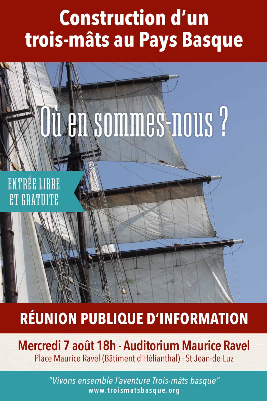 Affiche Reunion Trois Mats Basque Aout 2019